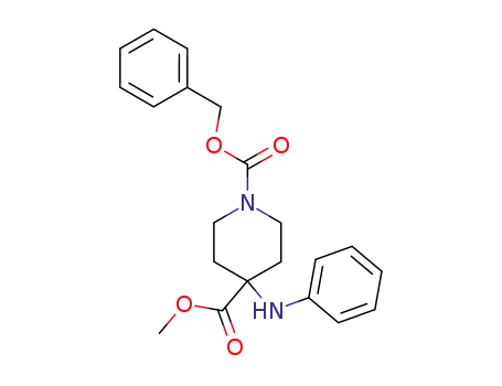 Molecular Structure of 61380-19-6 (1,4-Piperidinedicarboxylic acid, 4-(phenylamino)-, 4-methyl
1-phenylmethyl ester)