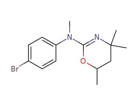 Molecular Structure of 53004-37-8 (4H-1,3-Oxazin-2-amine,
N-(4-bromophenyl)-5,6-dihydro-N,4,4,6-tetramethyl-)