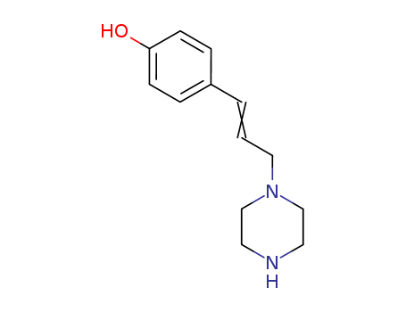 Molecular Structure of 39918-91-7 (Phenol, 4-[3-(1-piperazinyl)-1-propenyl]-)