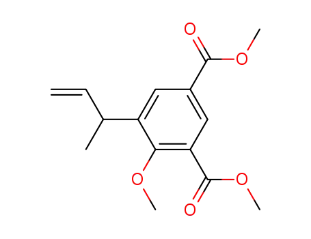 Molecular Structure of 7227-44-3 (1,3-Benzenedicarboxylicacid, 4-methoxy-5-(1-methyl-2-propen-1-yl)-, 1,3-dimethyl ester)
