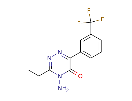 Molecular Structure of 51999-91-8 (1,2,4-Triazin-5(4H)-one, 4-amino-3-ethyl-6-[3-(trifluoromethyl)phenyl]-)