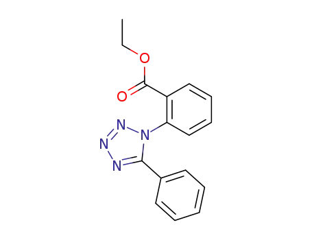 Molecular Structure of 131567-70-9 (Benzoic acid, 2-(5-phenyl-1H-tetrazol-1-yl)-, ethyl ester)