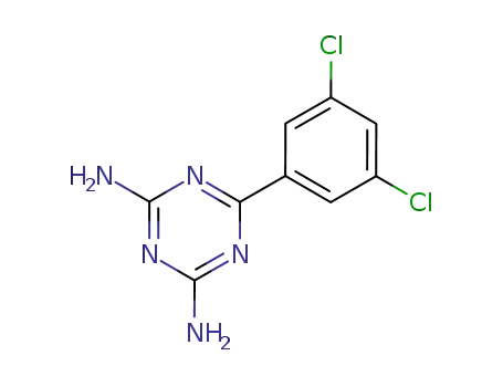 Molecular Structure of 57381-55-2 (1,3,5-Triazine-2,4-diamine, 6-(3,5-dichlorophenyl)-)