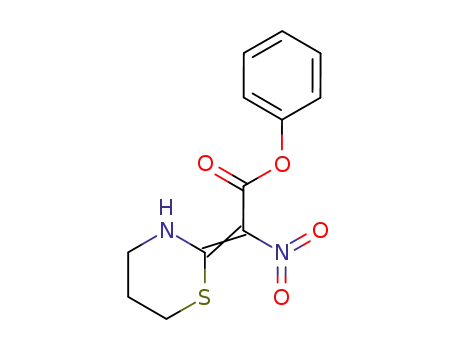 Molecular Structure of 60517-69-3 (Acetic acid, nitro(tetrahydro-2H-1,3-thiazin-2-ylidene)-, phenyl ester)