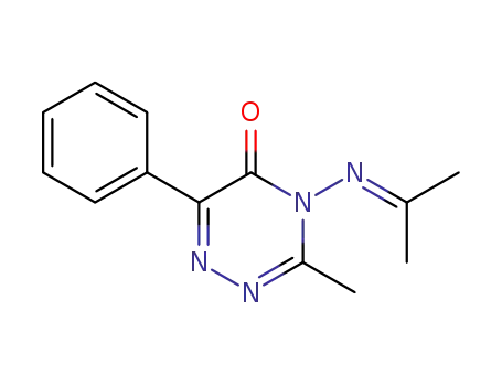 Molecular Structure of 51999-59-8 (1,2,4-Triazin-5(4H)-one,
3-methyl-4-[(1-methylethylidene)amino]-6-phenyl-)