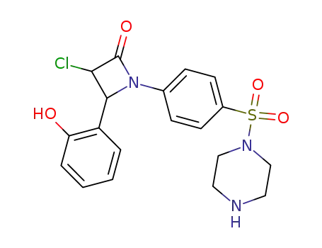 Piperazine,
1-[[4-[3-chloro-2-(2-hydroxyphenyl)-4-oxo-1-azetidinyl]phenyl]sulfonyl]-