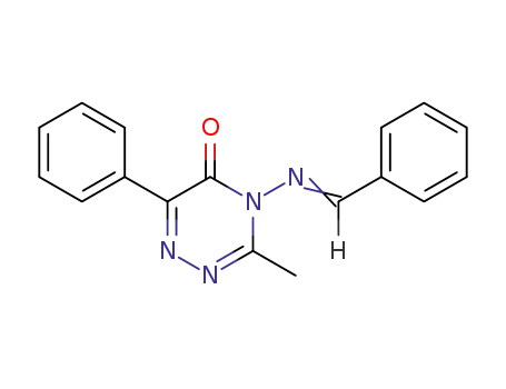 Molecular Structure of 51999-43-0 (1,2,4-Triazin-5(4H)-one, 3-methyl-6-phenyl-4-[(phenylmethylene)amino]-)