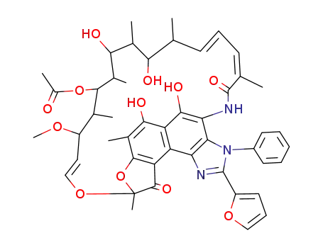 Molecular Structure of 66780-94-7 (Rifamycin XII,1',2'-didehydro-2'-(2-furanyl)-2',3'-dihydro-3'-phenyl- (9CI))