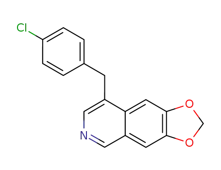 Molecular Structure of 32871-28-6 (1,3-Dioxolo[4,5-g]isoquinoline, 8-[(4-chlorophenyl)methyl]-)
