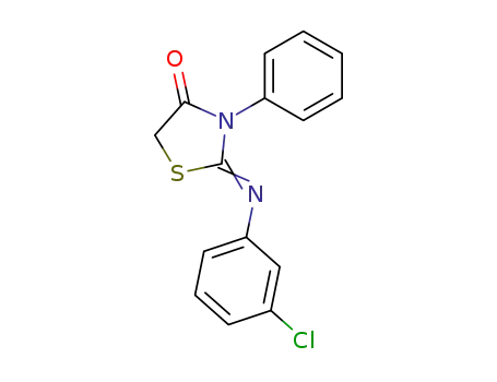Molecular Structure of 17450-10-1 (4-Thiazolidinone, 2-[(3-chlorophenyl)imino]-3-phenyl-)