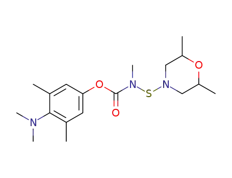 Molecular Structure of 64731-18-6 (Carbamic acid, [(2,6-dimethyl-4-morpholinyl)thio]methyl-,
4-(dimethylamino)-3,5-dimethylphenyl ester)