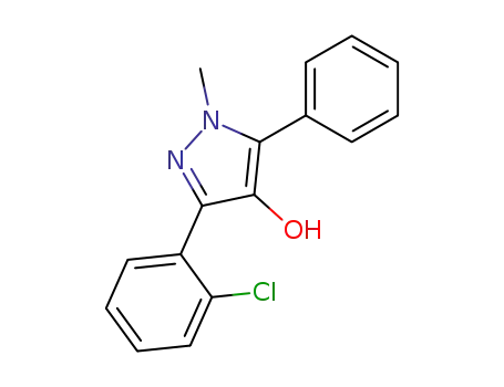 Molecular Structure of 60615-36-3 (1H-Pyrazol-4-ol, 3-(2-chlorophenyl)-1-methyl-5-phenyl-)