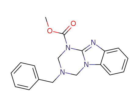 Molecular Structure of 51088-50-7 (1,3,5-Triazino[1,2-a]benzimidazole-1(2H)- carboxylic acid,3,4-dihydro-3-(phenylmethyl)-,methyl ester )