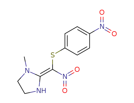 Molecular Structure of 59761-14-7 (Imidazolidine, 1-methyl-2-[nitro[(4-nitrophenyl)thio]methylene]-)
