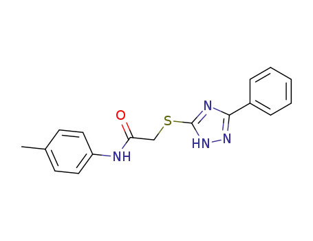 Molecular Structure of 58755-26-3 (Acetamide, N-(4-methylphenyl)-2-[(3-phenyl-1H-1,2,4-triazol-5-yl)thio]-)