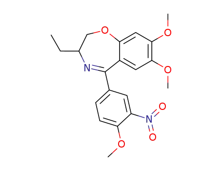 Molecular Structure of 62539-28-0 (1,4-Benzoxazepine,
3-ethyl-2,3-dihydro-7,8-dimethoxy-5-(4-methoxy-3-nitrophenyl)-)