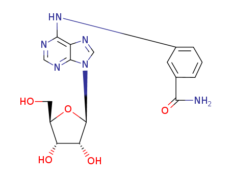 29204-44-2,Adenosine,N-[3-(aminocarbonyl)phenyl]- (9CI),Benzamide,m-[(9-b-D-ribofuranosyl-9H-purin-6-yl)amino]-(8CI); Benzamide, 3-[(9-b-D-ribofuranosyl-9H-purin-6-yl)amino]-