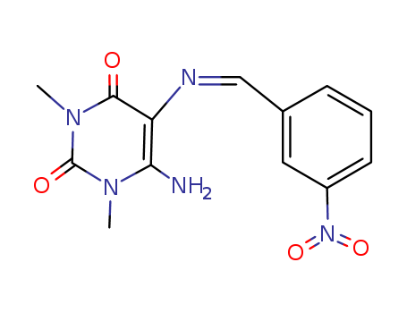 2,4(1H,3H)-Pyrimidinedione,  6-amino-1,3-dimethyl-5-[[(3-nitrophenyl)methylene]amino]-