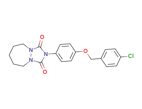 Molecular Structure of 58744-35-7 (1H,5H-[1,2,4]Triazolo[1,2-a][1,2]diazepine-1,3(2H)-dione,
2-[4-[(4-chlorophenyl)methoxy]phenyl]tetrahydro-)