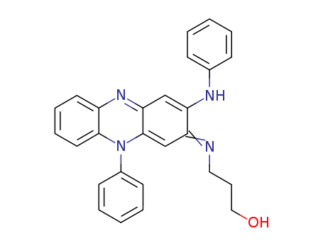 Molecular Structure of 102345-87-9 (1-Propanol,
3-[[10-phenyl-3-(phenylamino)-2(10H)-phenazinylidene]amino]-)