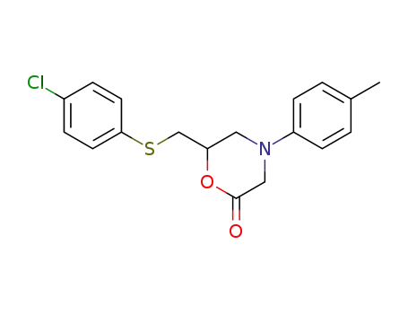 Molecular Structure of 61974-91-2 (2-Morpholinone, 6-[[(4-chlorophenyl)thio]methyl]-4-(4-methylphenyl)-)