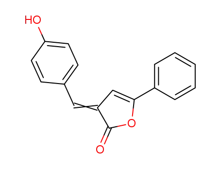 Molecular Structure of 51460-12-9 (2(3H)-Furanone, 3-[(4-hydroxyphenyl)methylene]-5-phenyl-)