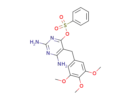 Molecular Structure of 42221-71-6 (4-Pyrimidinol, 2,6-diamino-5-[(3,4,5-trimethoxyphenyl)methyl]-,
benzenesulfonate (ester))