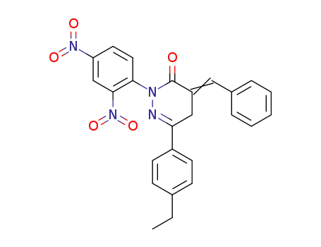 Molecular Structure of 64661-88-7 (3(2H)-Pyridazinone,2-(2,4-dinitrophenyl)-6-(4-ethylphenyl)-4,5-dihydro-4-(phenylmethylene)-)