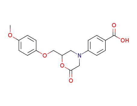 Molecular Structure of 61974-77-4 (Benzoic acid, 4-[2-[(4-methoxyphenoxy)methyl]-6-oxo-4-morpholinyl]-)