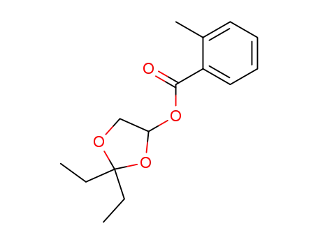 Molecular Structure of 59953-78-5 (Benzoic acid, 2-methyl-, 2,2-diethyl-1,3-dioxolan-4-yl ester)