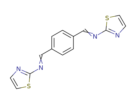 Molecular Structure of 15440-25-2 (Thiazole,2,2'-[p-phenylenebis(methylidynenitrilo)]bis- (8CI))
