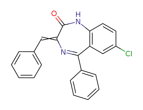 Molecular Structure of 55056-30-9 (2H-1,4-Benzodiazepin-2-one,
7-chloro-1,3-dihydro-5-phenyl-3-(phenylmethylene)-)