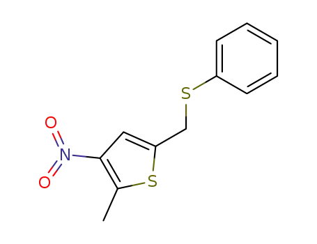 Molecular Structure of 60431-15-4 (Thiophene, 2-methyl-3-nitro-5-[(phenylthio)methyl]-)