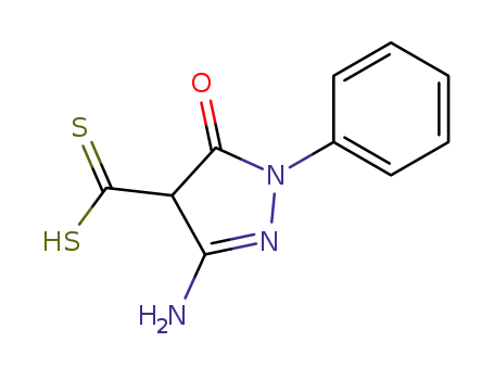 Molecular Structure of 7245-38-7 (1H-Pyrazole-4-carbodithioic acid, 3-amino-4,5-dihydro-5-oxo-1-phenyl-)