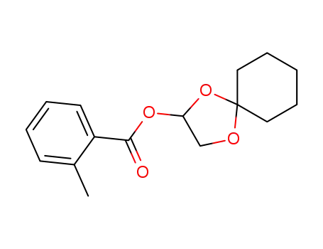 Molecular Structure of 59953-80-9 (Benzoic acid, 2-methyl-, 1,4-dioxaspiro[4.5]dec-2-yl ester)
