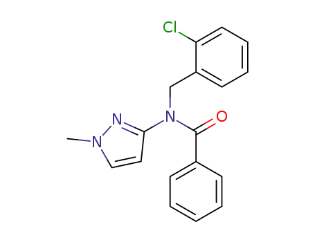 Molecular Structure of 62399-86-4 (Benzamide, N-[(2-chlorophenyl)methyl]-N-(1-methyl-1H-pyrazol-3-yl)-)
