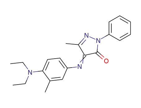Molecular Structure of 4722-22-9 (3H-Pyrazol-3-one,
4-[[4-(diethylamino)-3-methylphenyl]imino]-2,4-dihydro-5-methyl-2-phen
yl-)