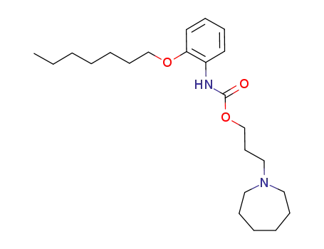 Molecular Structure of 69864-25-1 (Carbamic acid, [2-(heptyloxy)phenyl]-,
3-(hexahydro-1H-azepin-1-yl)propyl ester)