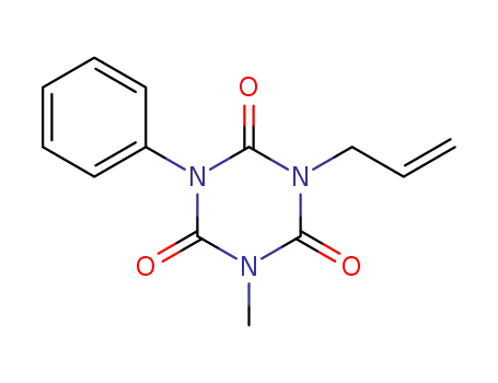 Molecular Structure of 61985-84-0 (1,3,5-Triazine-2,4,6(1H,3H,5H)-trione,
1-methyl-3-phenyl-5-(2-propenyl)-)