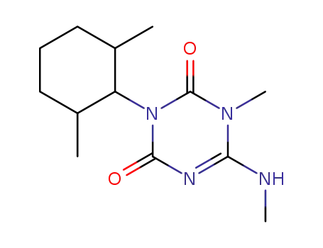 Molecular Structure of 57987-27-6 (1,3,5-Triazine-2,4(1H,3H)-dione,
3-(2,6-dimethylcyclohexyl)-1-methyl-6-(methylamino)-)