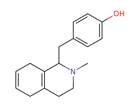 Molecular Structure of 62937-53-5 (Phenol, 4-[(1,2,3,4,5,8-hexahydro-2-methyl-1-isoquinolinyl)methyl]-)
