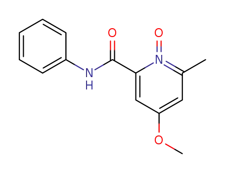 Molecular Structure of 56387-92-9 (2-Pyridinecarboxamide, 4-methoxy-6-methyl-N-phenyl-, 1-oxide)
