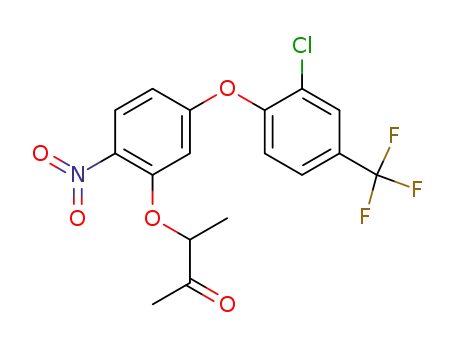 Molecular Structure of 50594-54-2 (2-Butanone, 3-[5-[2-chloro-4-(trifluoromethyl)phenoxy]-2-nitrophenoxy]-)