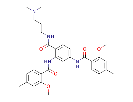 Molecular Structure of 59792-90-4 (Benzamide,
N-[3-(dimethylamino)propyl]-2,4-bis[(2-methoxy-4-methylbenzoyl)amino
]-)