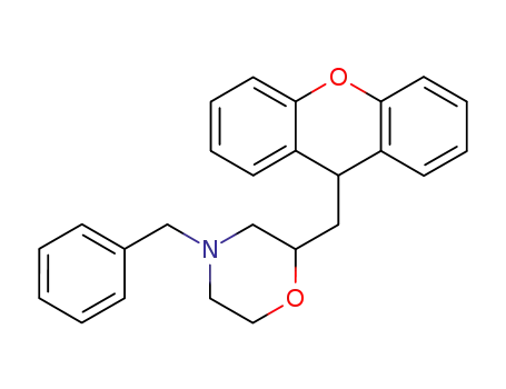 Molecular Structure of 60629-72-3 (Morpholine, 4-(phenylmethyl)-2-(9H-xanthen-9-ylmethyl)-)