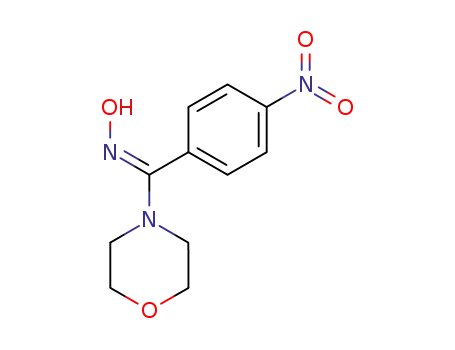 Molecular Structure of 62088-81-7 (Morpholine, 4-[(hydroxyimino)(4-nitrophenyl)methyl]-, (E)-)