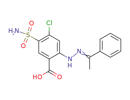 Molecular Structure of 65657-93-4 (Benzoic acid,
5-(aminosulfonyl)-4-chloro-2-[(1-phenylethylidene)hydrazino]-)