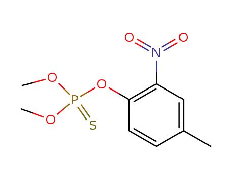 Molecular Structure of 3305-12-2 (Phosphorothioic acid,esters,O,O-dimethyl O-(4-methyl-2-nitrophenyl) ester )