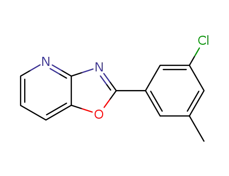 Molecular Structure of 60772-64-7 (Oxazolo[4,5-b]pyridine, 2-(3-chloro-5-methylphenyl)-)