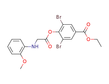 Molecular Structure of 67474-52-6 (Glycine, N-(2-methoxyphenyl)-, 2,6-dibromo-4-(ethoxycarbonyl)phenyl
ester)